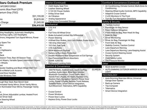 Certified 2024 Subaru Outback Premium AWD/4WD image 7