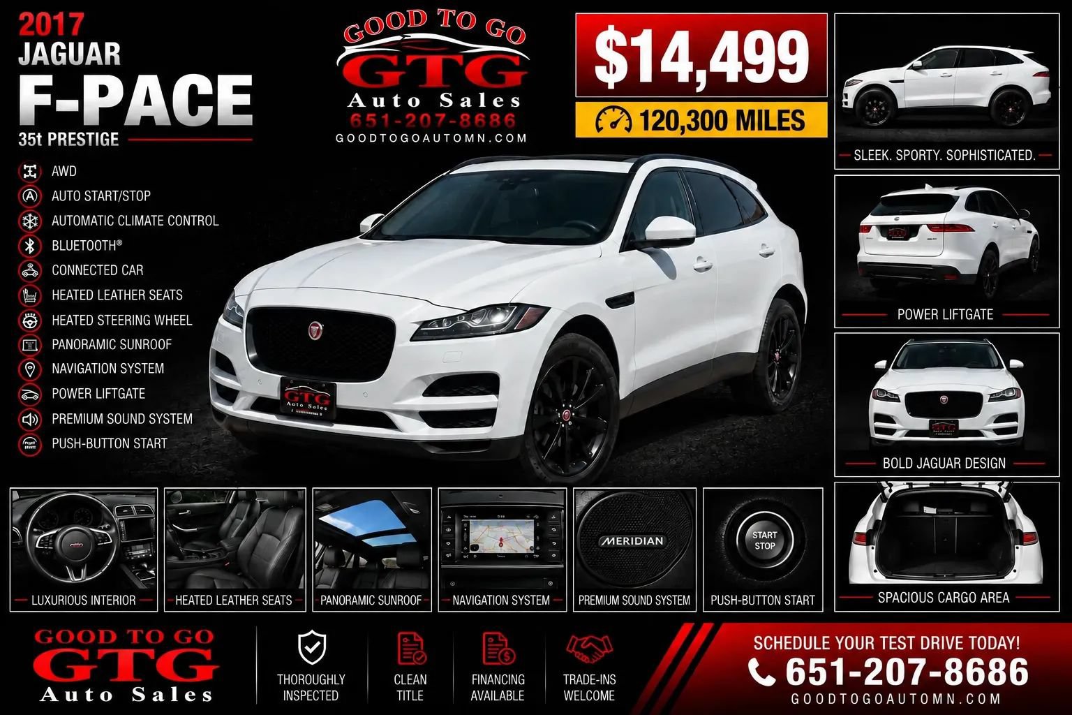 Used 2017 Jaguar F-PACE Prestige AWD/4WD image 1