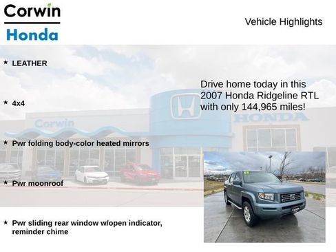 Used 2007 Honda Ridgeline RTL image 6