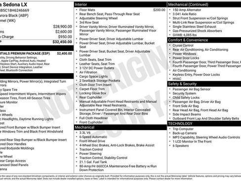 Used 2017 Kia Sedona LX w/ LX Essentials Premium Package FWD image 3
