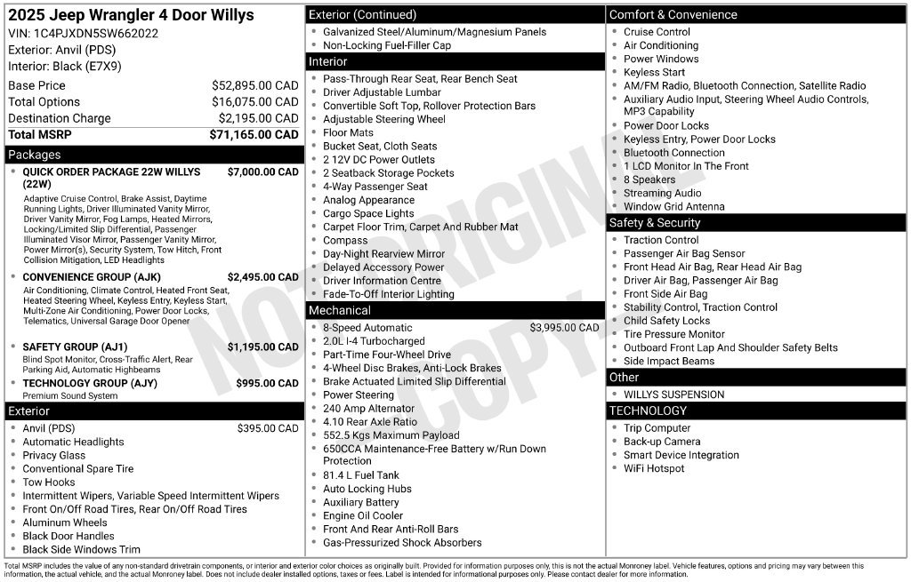Used 2025 Jeep Wrangler Unlimited Sport AWD/4WD image 2