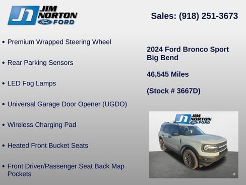 Used 2024 Ford Bronco Sport Big Bend w/ Convenience Package AWD/4WD image 14