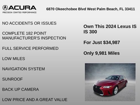 Used 2024 Lexus IS 300 w/ Comfort Package image 6