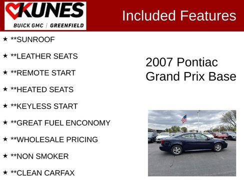 Used 2007 Pontiac Grand Prix w/ Sun And Sound Package FWD image 2