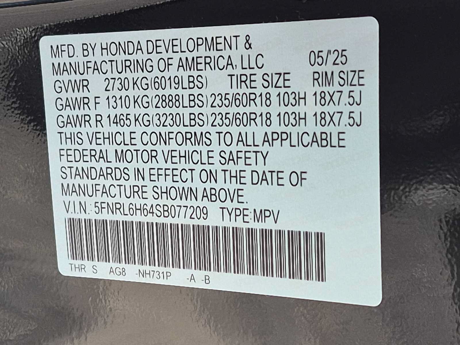 Certified 2025 Honda Odyssey EX-L image 34