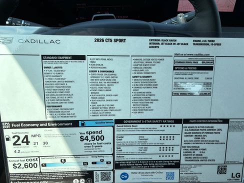 Used 2026 Cadillac CT5 Sport AWD/4WD image 34