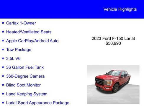 Used 2023 Ford F150 Lariat AWD/4WD image 2