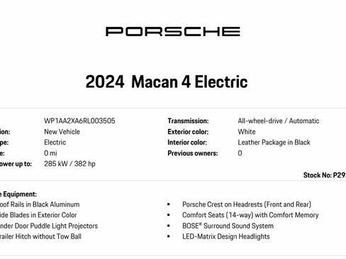 Certified 2024 Porsche Macan 4 Electric AWD/4WD image 13