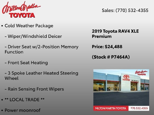 Used 2019 Toyota RAV4 XLE Premium w/ Cold Weather Package FWD image 2