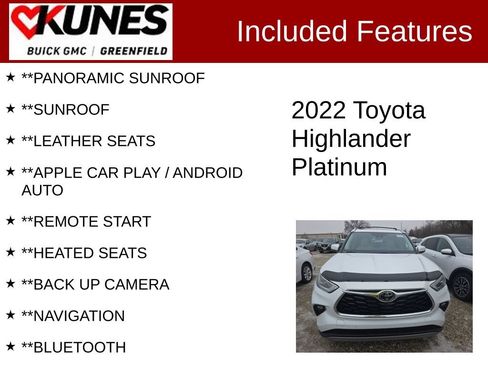 Used 2022 Toyota Highlander Platinum image 2