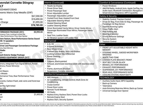 Used 2021 Chevrolet Corvette Stingray Preferred Cpe w/ Z51 Performance Package RWD image 8