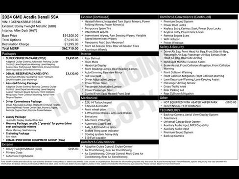 Used 2024 GMC Acadia Denali w/ Super Cruise Package FWD image 11