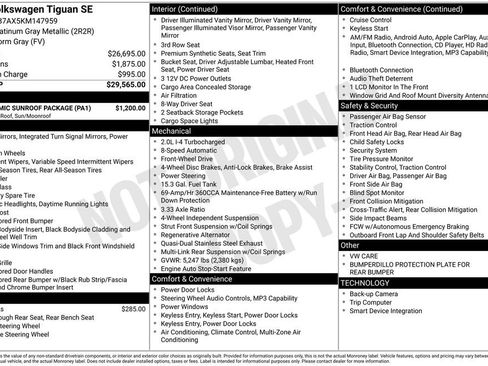 Used 2019 Volkswagen Tiguan SE w/ Panoramic Sunroof Package FWD image 45