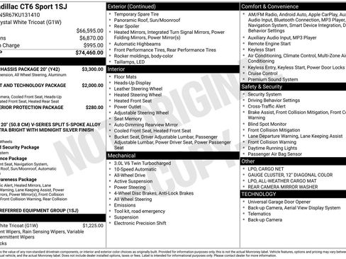 Used 2019 Cadillac CT6 Sport w/ Active Chassis Package 20" image 5