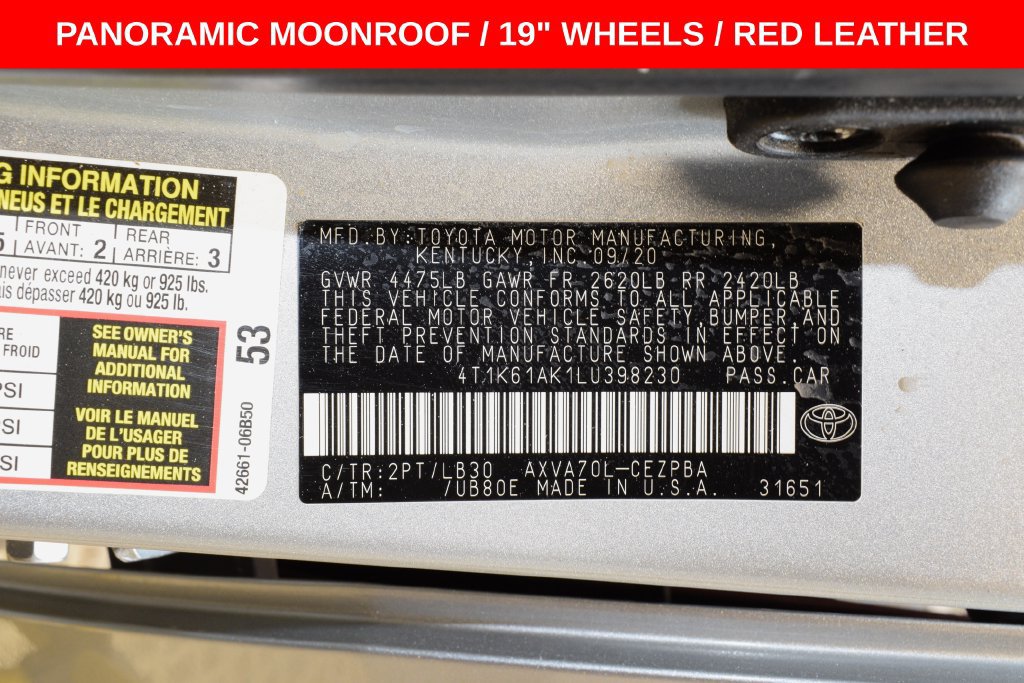 Used 2020 Toyota Camry XSE w/ Driver Assist Package FWD image 40