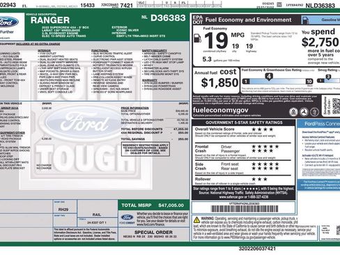 Certified 2022 Ford Ranger Lariat w/ Tremor Off-Road Package AWD/4WD image 5