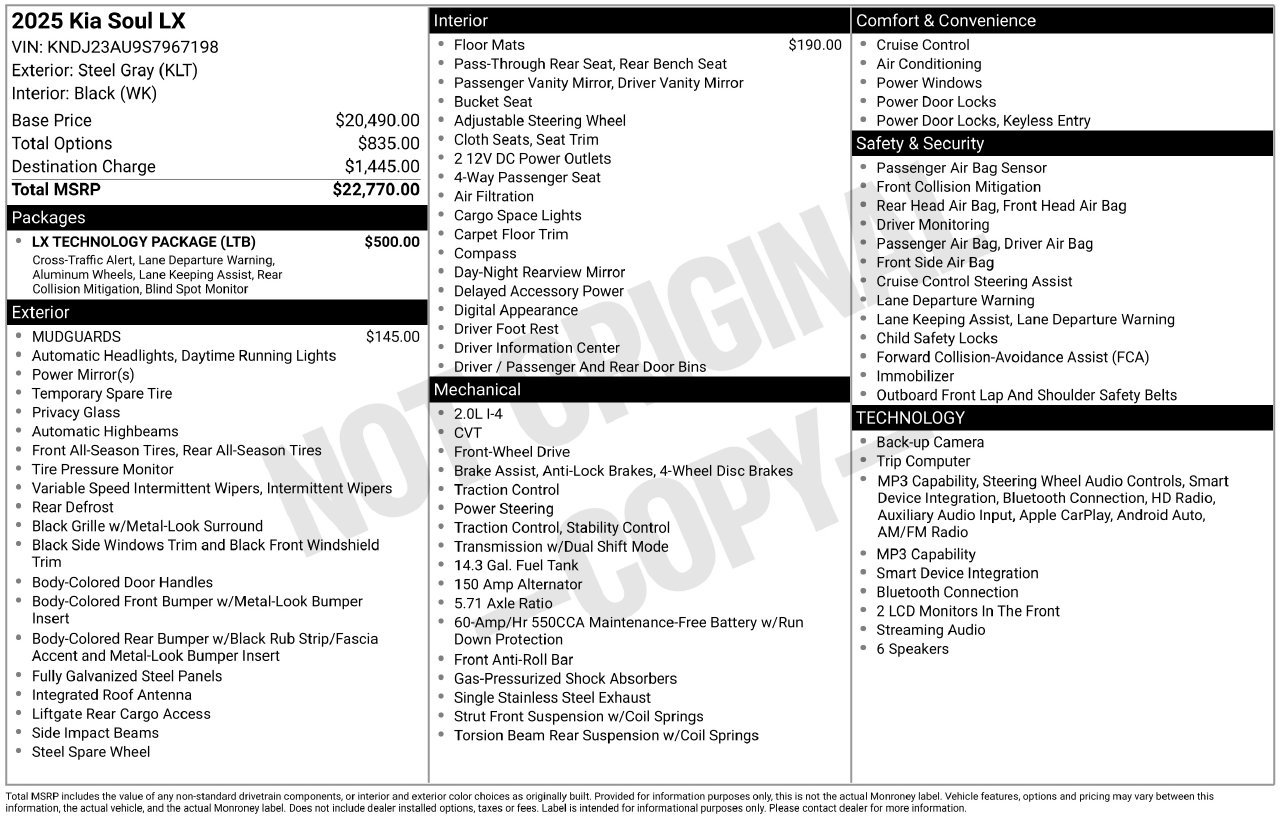 Used 2025 Kia Soul LX w/ LX Technology Package FWD image 5