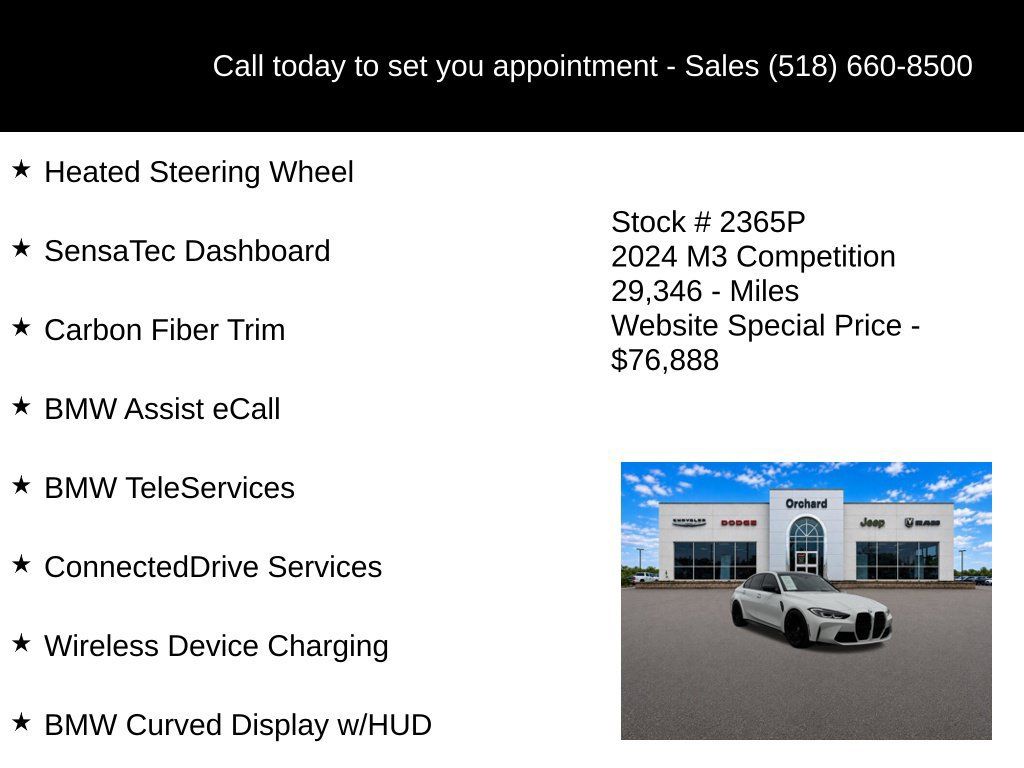 Used 2024 BMW M3 Competition w/ Executive Package RWD image 25