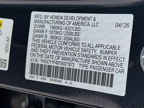 New 2026 Honda Accord SE image 23