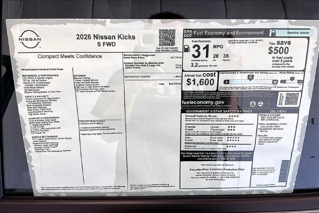New 2026 Nissan Kicks S FWD image 34