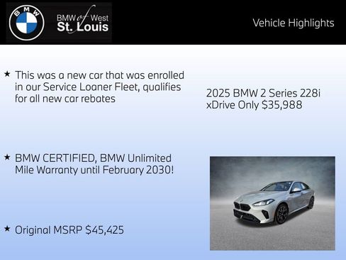 Certified 2025 BMW 228i xDrive w/ Premium Package AWD/4WD image 8