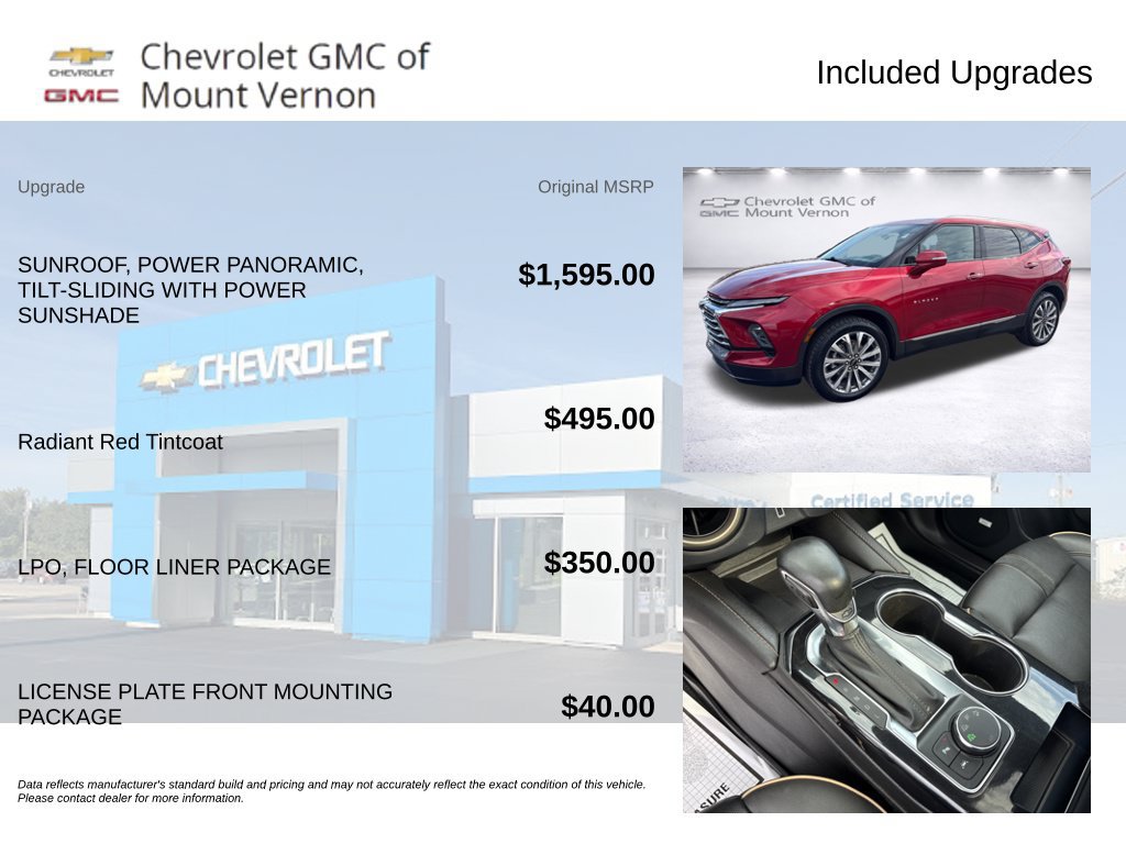 Used 2024 Chevrolet Blazer Premier w/ LPO, Floor Liner Package AWD/4WD image 6