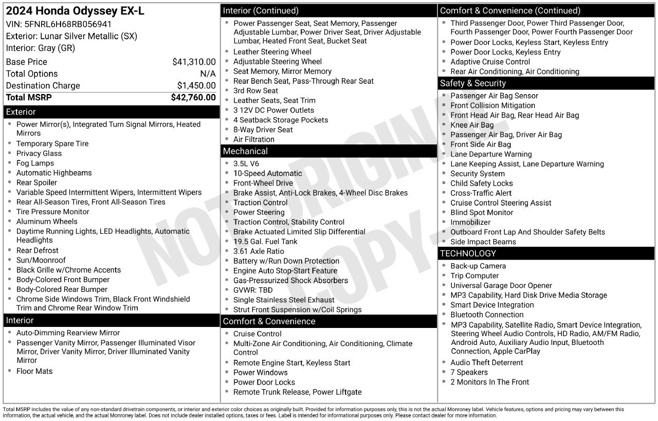 Used 2024 Honda Odyssey EX-L image 5