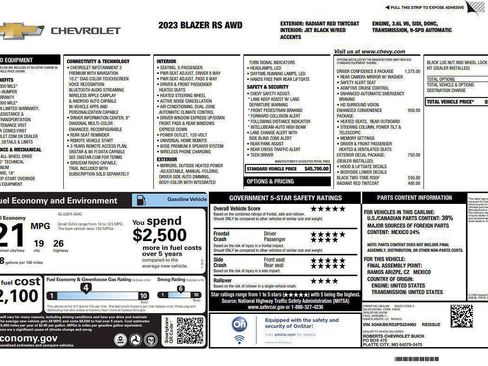 Used 2023 Chevrolet Blazer RS w/ Driver Confidence II Package AWD/4WD image 4