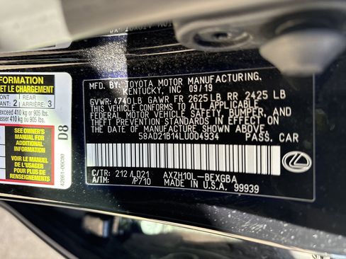 Used 2020 Lexus ES 300h w/ Premium Package image 35