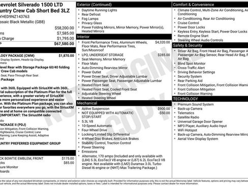 Used 2022 Chevrolet Silverado 1500 High Country w/ Technology Package AWD/4WD image 32
