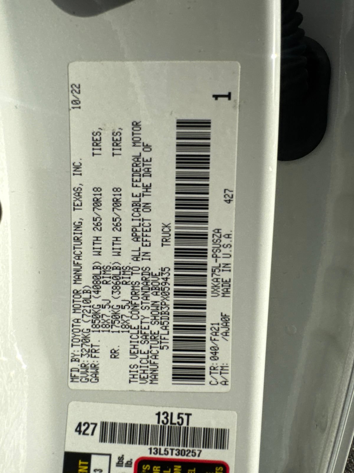 Used 2023 Toyota Tundra SR5 w/ SR5 Convenience Package AWD/4WD image 13