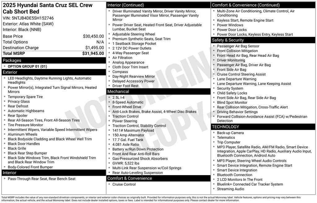 Used 2025 Hyundai Santa Cruz SEL FWD image 19