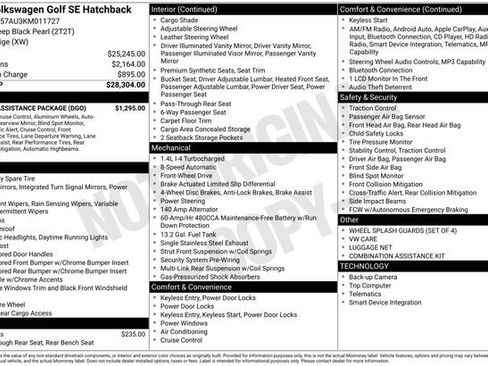 Certified 2019 Volkswagen Golf SE w/ Driver Assistance Package image 40