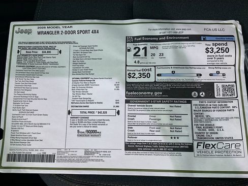 New 2026 Jeep Wrangler Sport image 21