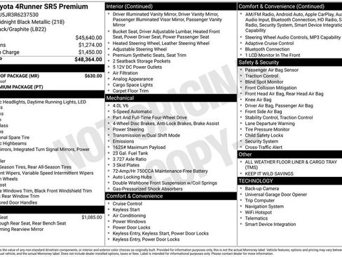 Certified 2024 Toyota 4Runner SR5 Premium w/ Moonroof Package AWD/4WD image 35