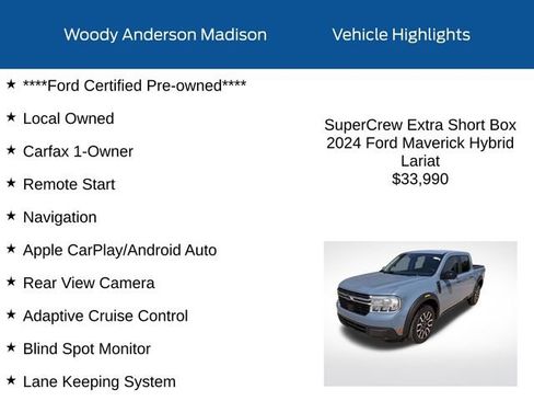 Used 2024 Ford Maverick Lariat FWD image 2