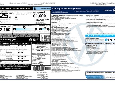 Used 2024 Volkswagen Tiguan Wolfsburg Edition w/ Panoramic Sunroof Package AWD/4WD image 4