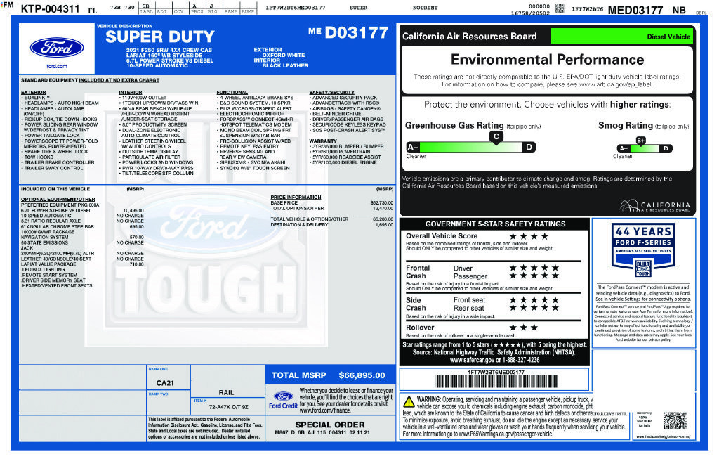 Used 2021 Ford F250 Lariat w/ Lariat Value Package AWD/4WD image 3