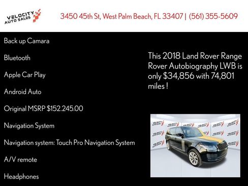 Used 2018 Land Rover Range Rover Long Wheelbase Autobiography image 28