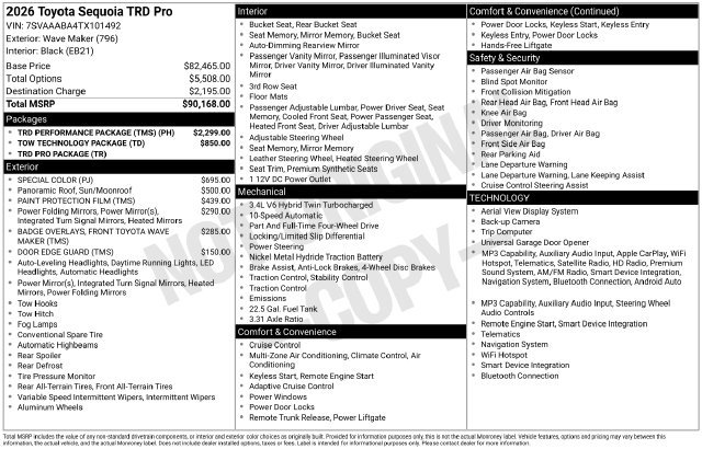 Used 2026 Toyota Sequoia TRD Pro w/ TRD Performance Package (TMS) AWD/4WD image 24