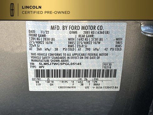 Certified 2023 Lincoln Aviator Reserve w/ Equipment Group 201A image 39