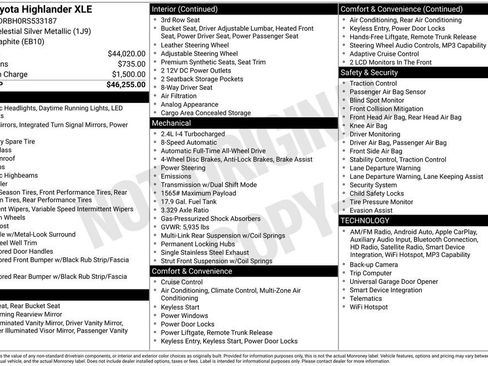 Used 2024 Toyota Highlander XLE AWD/4WD image 42