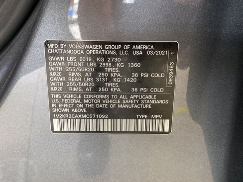 Used 2021 Volkswagen Atlas SE AWD/4WD image 30