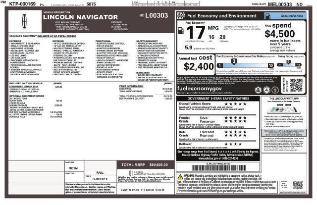 Used 2021 Lincoln Navigator Reserve w/ Luxury Package AWD/4WD image 32