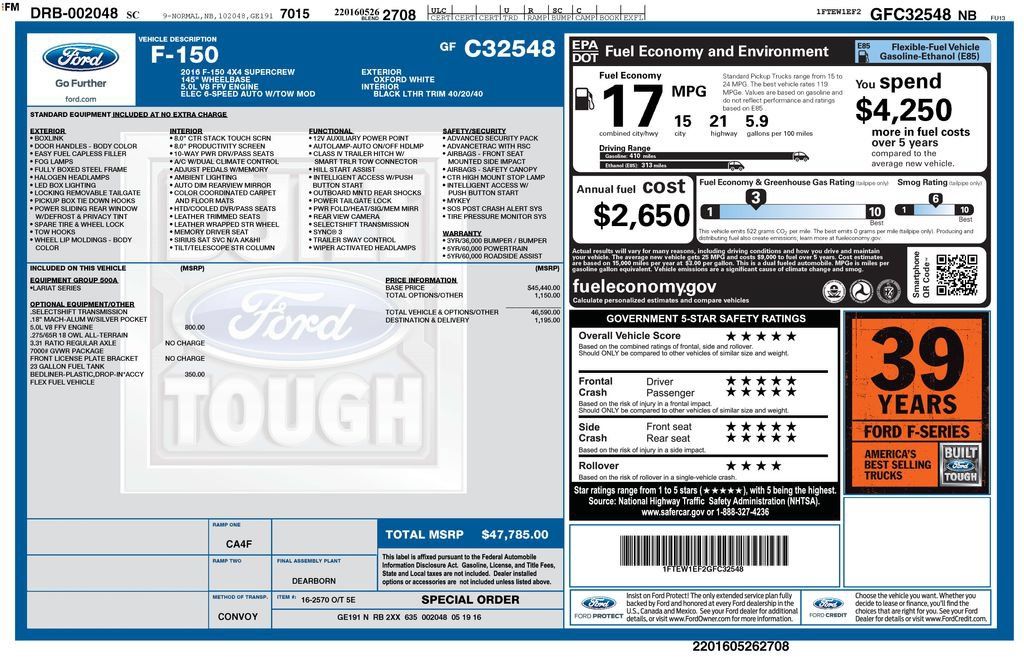 Used 2016 Ford F150 Lariat AWD/4WD image 8