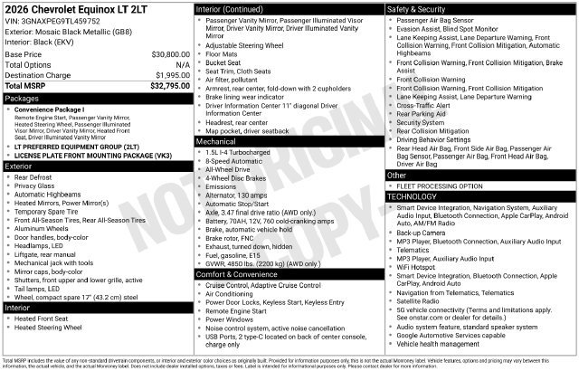 Used 2026 Chevrolet Equinox LT AWD/4WD image 3
