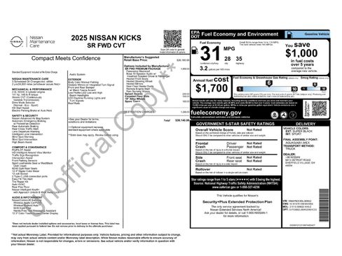 Certified 2025 Nissan Kicks SR w/ SR Premium Package FWD image 5