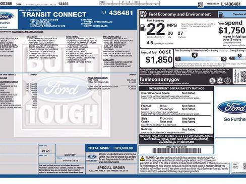 Used 2020 Ford Transit Connect XL w/ CNG/LPG Engine Prep Package image 23