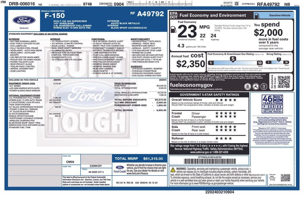 Used 2024 Ford F150 XLT w/ Equipment Group 302A MID AWD/4WD image 5