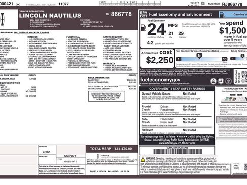 Used 2024 Lincoln Nautilus Reserve w/ Equipment Group 202A image 22